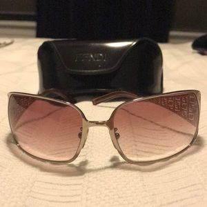 Authentic Fendi rose-colored sunglasses